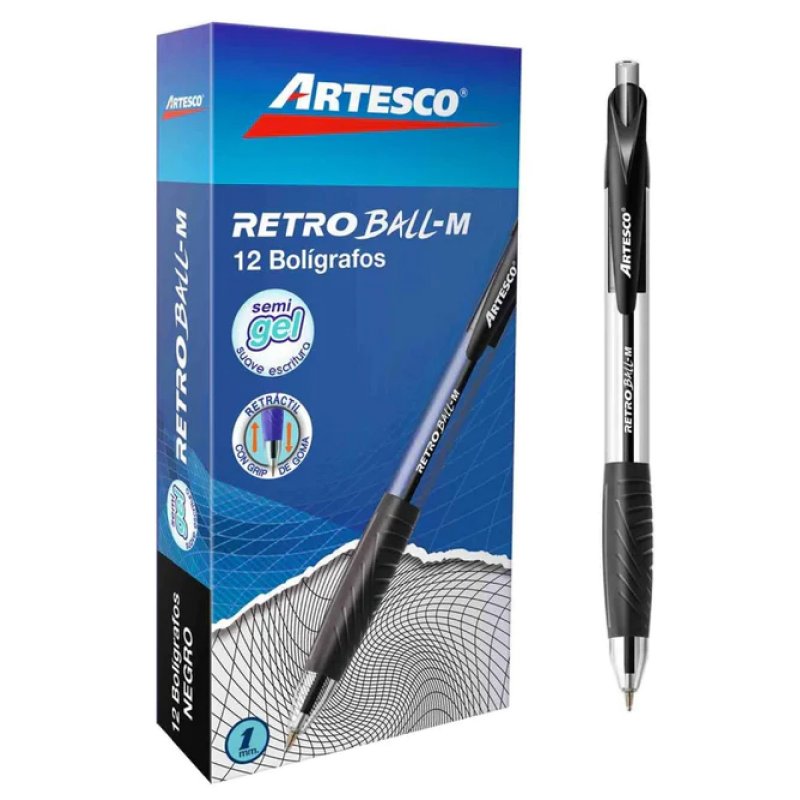 Bolígrafo Retro OPAX51 Con Cuerpo De Acero Inoxidable, Tinta Gel Negra 0,7 Mm - Diseño Inspirado En Los Años 50-60, Ideal Para Escritura Suave Y Elegante