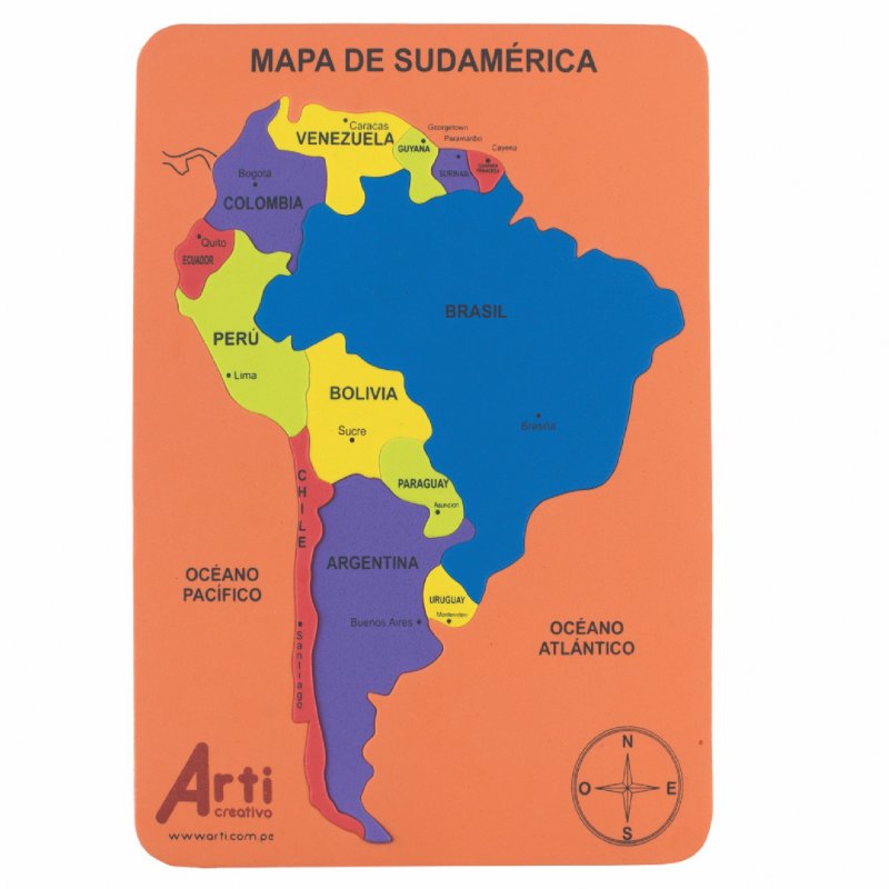 Rompecabezas Mapa Político Suramerica X18 54 Off 5062