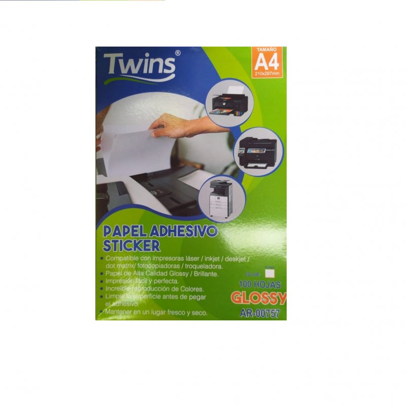Contabilidad Campanilla parásito Papel adhesivo stiker blanco glossy 100h twins ar-00757 - Panita | Tienda  Online