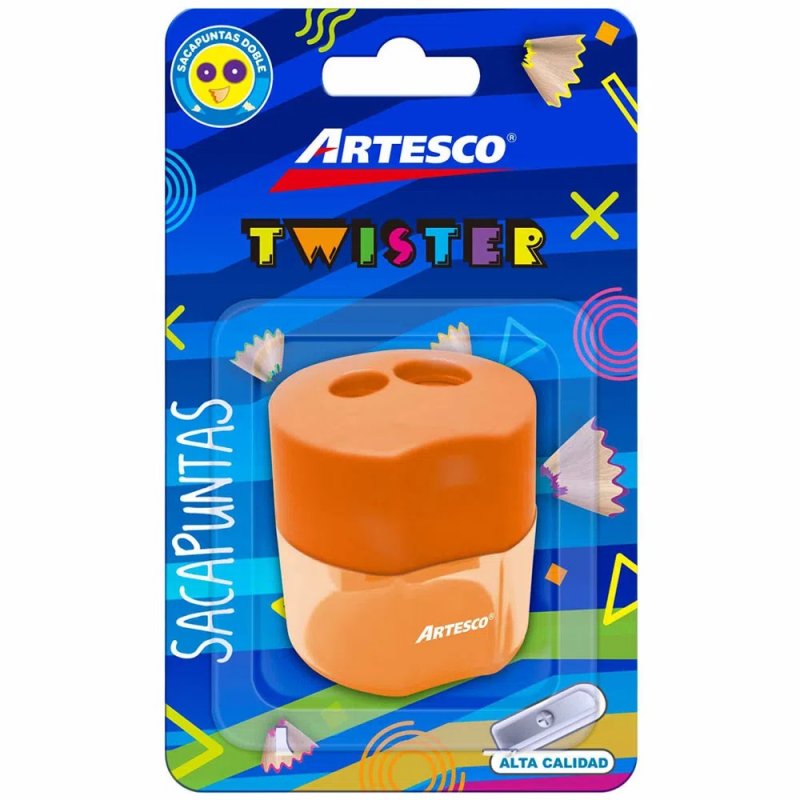 Tajador de plastico doble twister c/deposito artesco 16043025