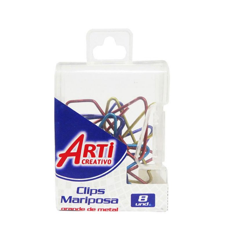 Clips mariposa grande de metal x8 arti tac201002 Panita Tienda Online